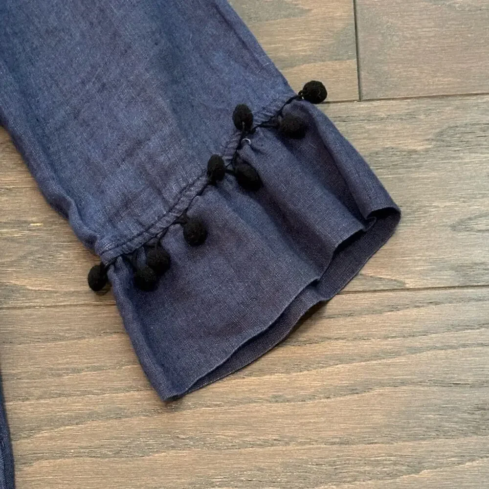 CJ Laing Navy Linen Tunic Dress Cover Up Size XL - Picture 3 of 11